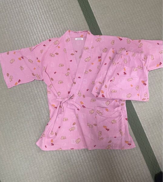 ハピンズ 甚平 上下セット 綿100 ルームウェア 部屋着 夏祭り