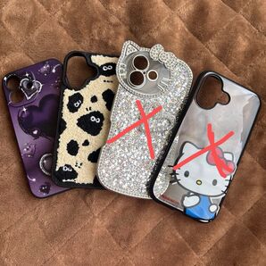 iPhone16専用スマホケース2個!キティちゃんとハートのは売り切れです。2つのみの販売になります。
