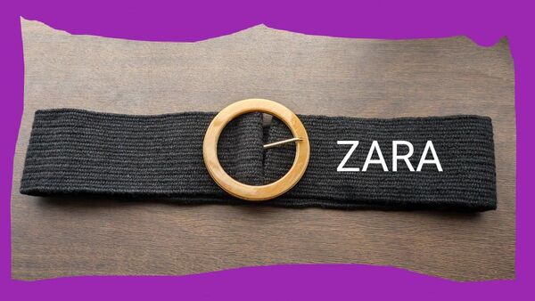 ZARA ザラ ベルト ゴム ブラック ストレッチ リングベルト ゴールド