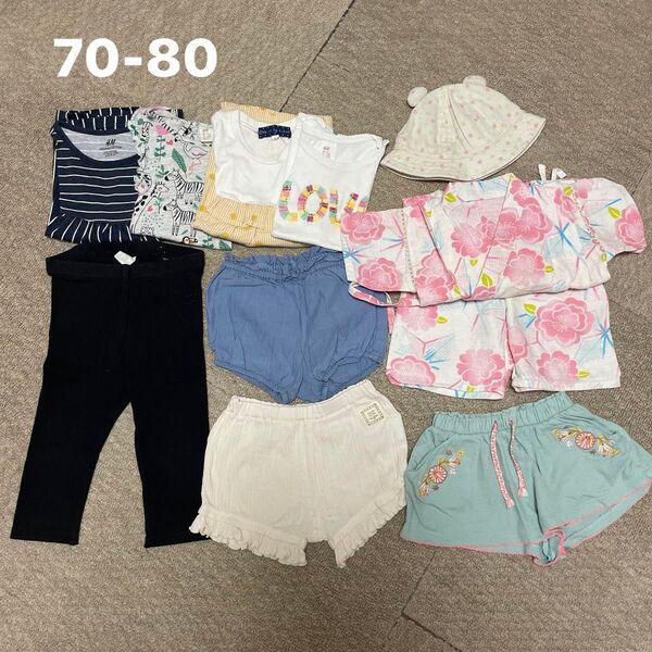 女の子 半パン 子供服 ベビー 70 - 80 サイズ 夏服 まとめ売り 浴衣 H&M next タンクトップ
