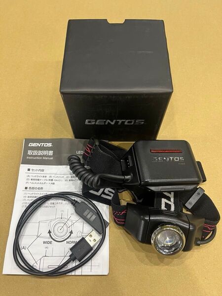 ヘッドライト GENTOS GH-001RG バッテリータイプ ledヘッドライト ヘルメット 明るい 充電式