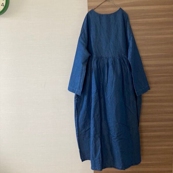 新品 サニークラウズ kazumi meats Sunny cloudsナチュラルなふんわりリネンワンピース LT