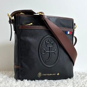 【美品】 カステルバジャック ルポ ショルダーバッグ クロスボディ ブラック レザー