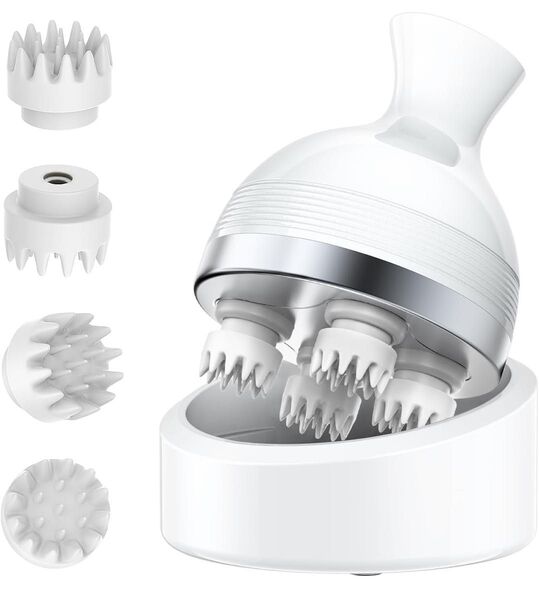 電動頭皮ブラシ 【最新3Dテクノロジー搭載】 ヘッドスパ 頭皮ケア 頭皮エステ 4種類動作モード 3D振動 コードレス 10分タイ