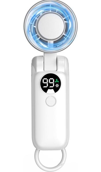 ハンディファン 冷却プレート 携帯扇風機 【瞬間冷却&前後160°折り畳み】ハンディ扇風機 7枚羽根 100段階風量調節 強力送風