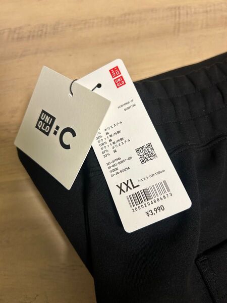 XXL【新品未使用】ユニクロC スウェットワイドパンツ (標準丈) 黒