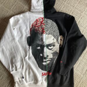 SCS限定/SAPEur/ロッドマン/サプール/ドッキング/ミスマッチ/フーディー/XL/ ホワイト/ブラック/白/黒