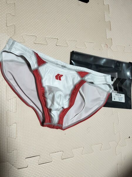 【レア】egde 競パン 競泳水着 スイムウェア メンズ ホワイト/レッド ビキニ