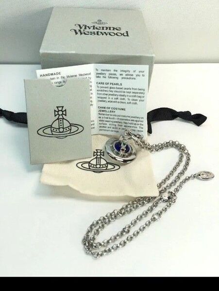 VivienneWestwood ヴィヴィアンウエストウッド ネックレス ブルー オーブ メタルシルバー