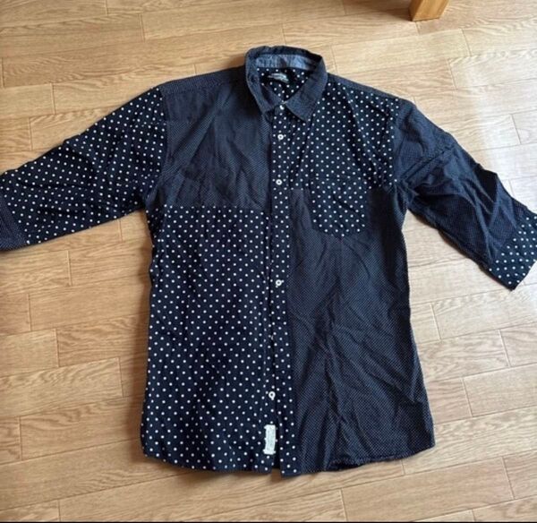 ドット柄シャツ 七分袖 メンズ