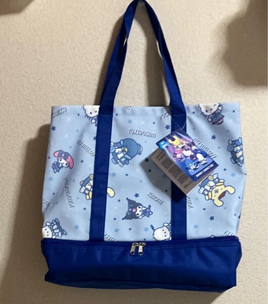 サンリオキャラクターズ デニムショータイム保冷ポケット付き2段トートバッグ