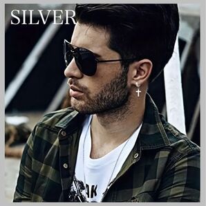 ピアス シンプル シルバー 2個セット オシャレ かっこいい メンズ 誕生日 プレゼント