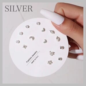 ピアス セット 月 ハート シルバー 星 シンプル 可愛い オシャレ 小さめ