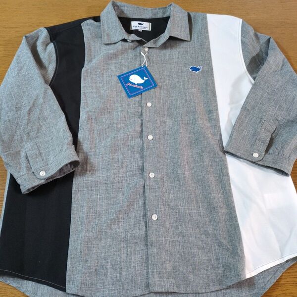 W☆新品☆FatAnimals☆7分袖シャツ☆サイズ4L☆ブラック・グレー☆男性用☆No.2390