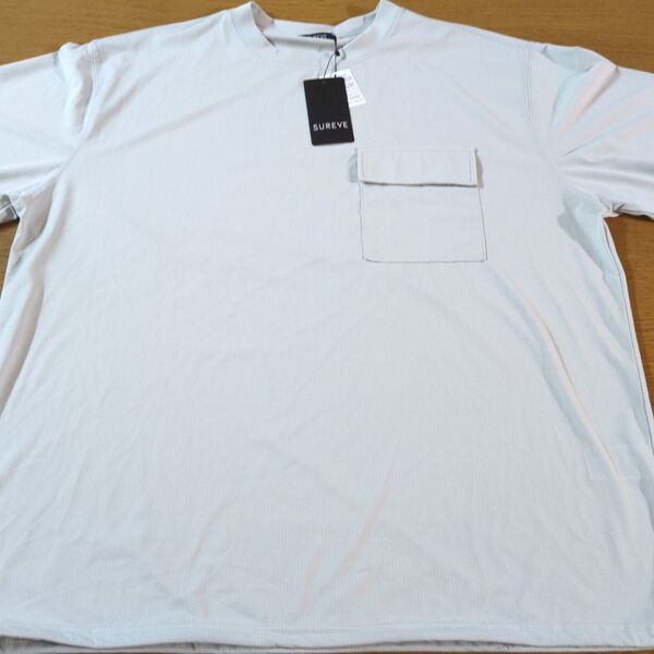 W☆新品☆SUREVE☆半袖Tシャツ☆サイズ4L☆淡灰色☆男性用☆No.2426