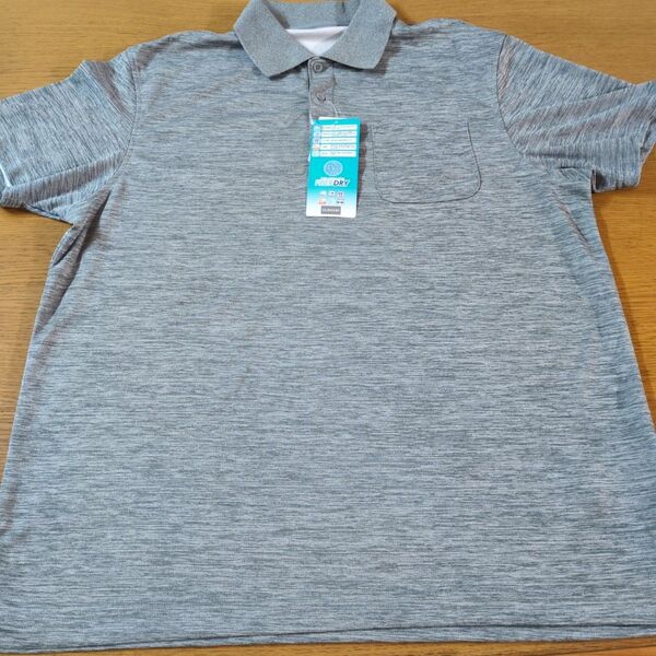 W☆新品☆FIBER DRY☆半袖ポロシャツ☆サイズ4L☆グレー☆男性用☆No.2432