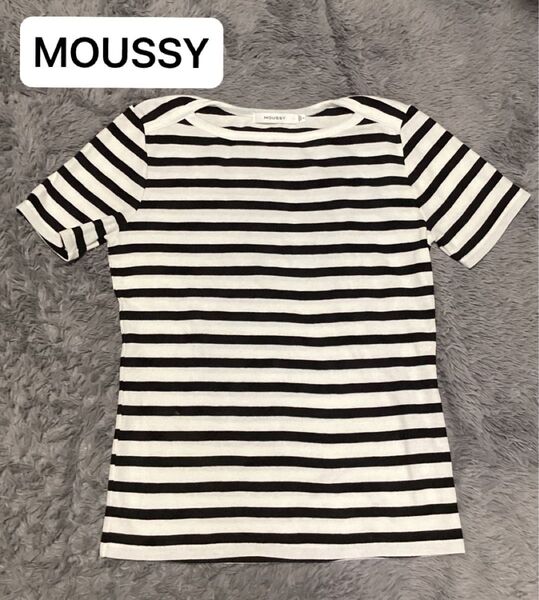 MOUSSY マウジー カットソー Tシャツ ボーダー Fサイズ レディース