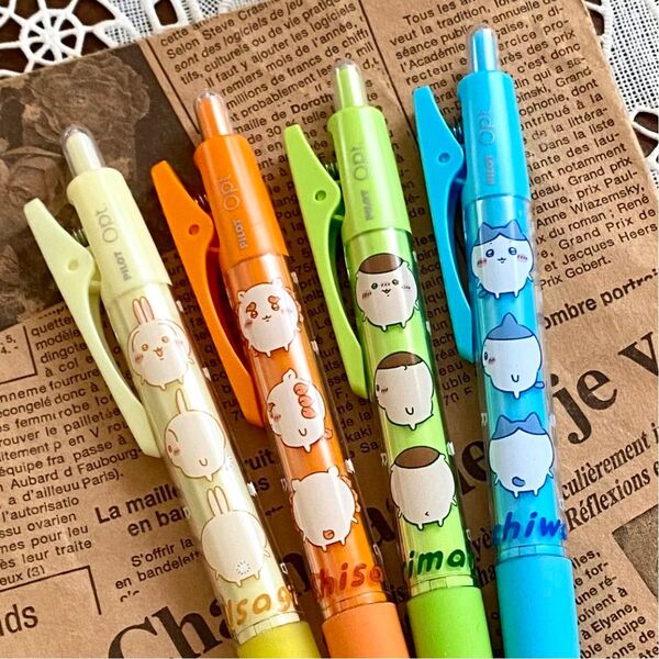 ちいかわ オプト ボールペン 4点セット◇うさぎ ハチワレ くりまんじゅう シーサー パイロット 可愛い♪
