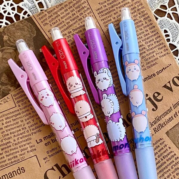 ちいかわ オプト シャープペンシル 4点セット◇モモンガ くりまんじゅう 古本屋 パイロット 可愛い♪