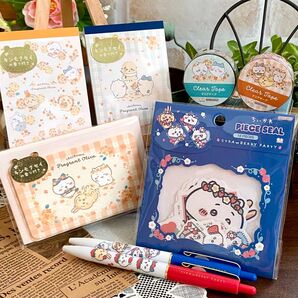 ちいかわ 文房具セット◆メモ帳 ミニレターセット シール クリアテープ ボールペン ◇うさぎ ハチワレ 可愛い♪
