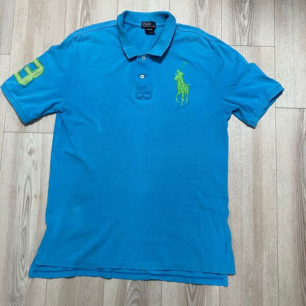 Polo by Ralph Lauren 青 ポロシャツ M〜L