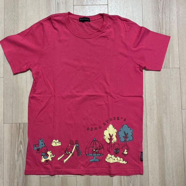 drug store's ドラッグストアーズ豚公園ピンク Tシャツ サイズ4