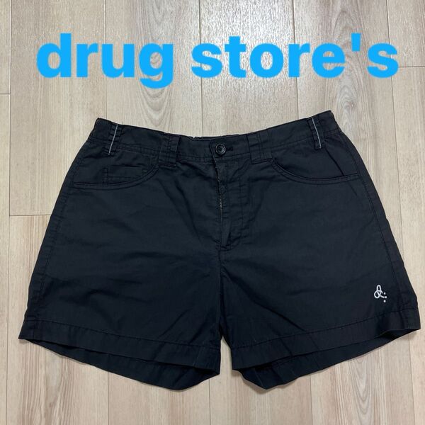 drug store's ドラッグストアーズブラックショートパンツ2ウエストゴム