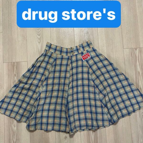 drug store's ドラッグストアーズチェック柄フレアスカート S