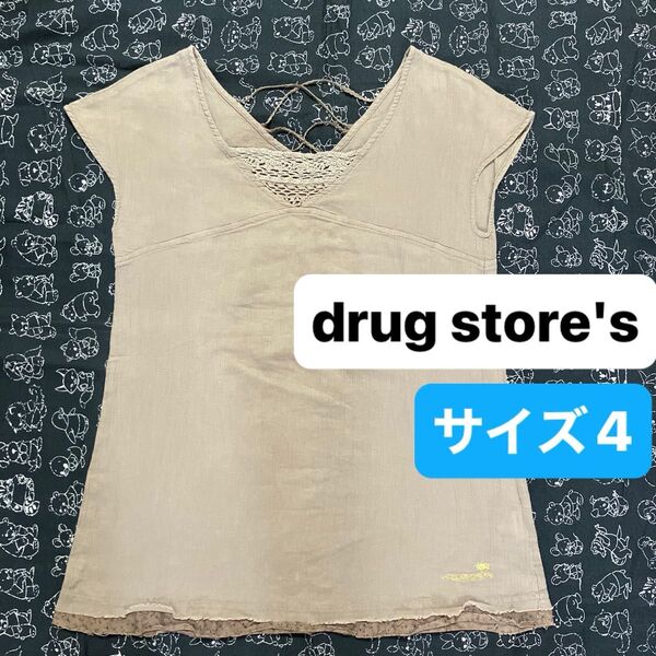 drug store's ドラッグストアーズ 半袖チュニックサイズ4綿100