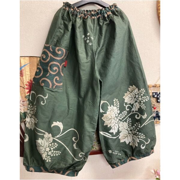 風呂敷と唐草模様のゆったりパンツ ハンドメイド