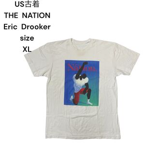 US古着THE NATION Eric Drooker Tシャツ XL白タグ無し シングルステッチ