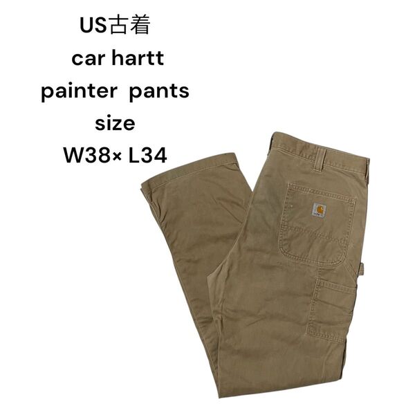 【US古着】Carhartt ペインターパンツ W38×L34 人気色ベージュ