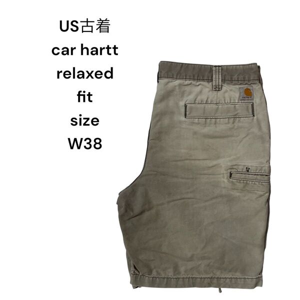 【US古着】Carhartt リラックスフィット ショートパンツ W38 鬼フェードグレー