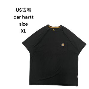 【US古着】carhartt リラックスフィット胸ポケットTシャツ XL 黒
