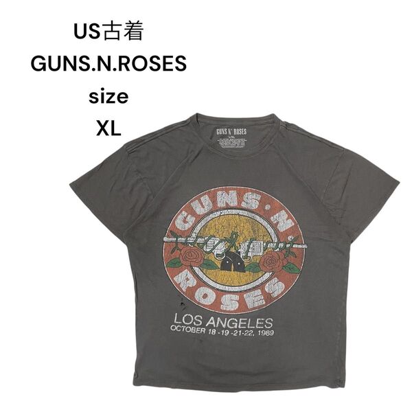 【US古着】GUNS.N.ROSES バンドTシャツ XL グレー 1989年