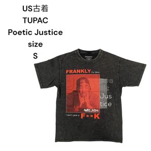 【US古着】TUPAC Poetic Justice 映画Tシャツ Sサイズ炭黒