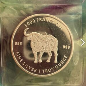 アフリカ 5000フラン銀貨 1トロイオンス 99.9% 2020年発行数1万