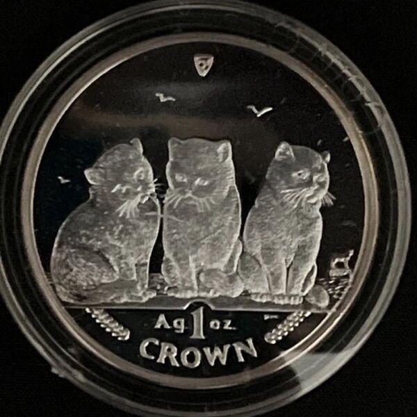 2006年 イギリス領マン島 キャットコイン 1クラウン銀貨