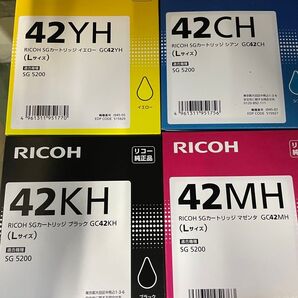 RICOH SGカートリッジ 4色セット GC42 Lサイズ