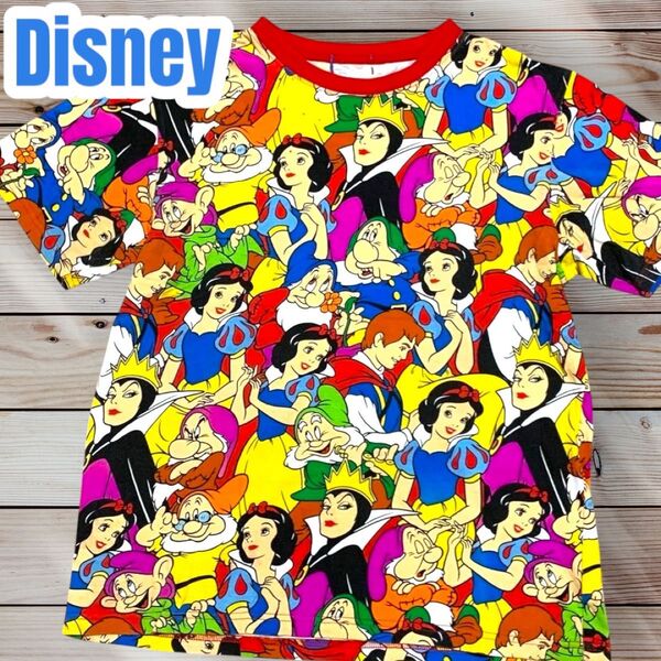 Disney 総柄 半袖 Tシャツ カットソー 白雪姫 7人の小人 東京ディズニーリゾート