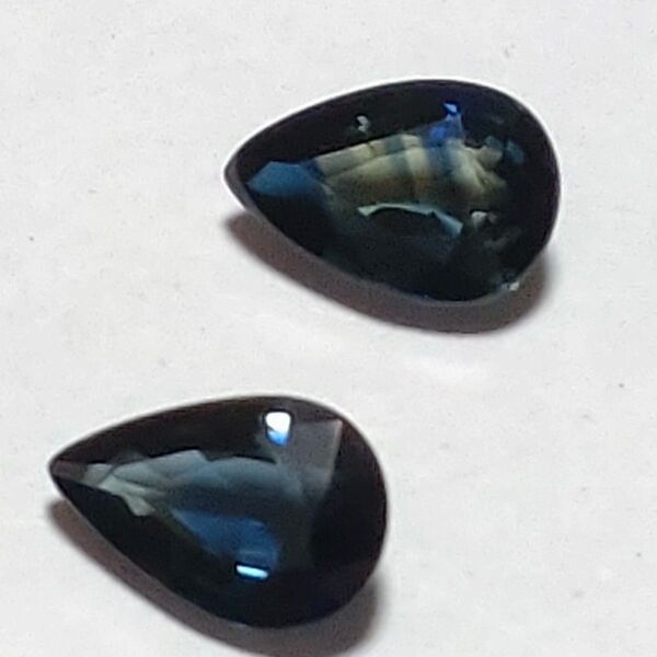 2個セット 天然ブルーサファイアVSクラス 計 0.94ct 約6×4㍉ ペアシェイプカット ルース 宝石