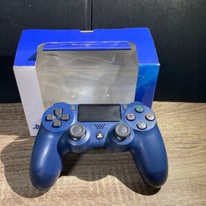 SONY PlayStation4 純正コントローラー CUH-ZCT2J ミッドナイトブルー 右スティックジャンク品