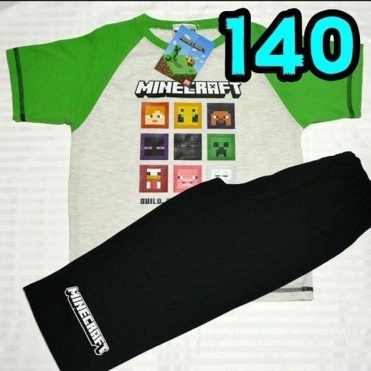 【新品】マインクラフト パジャマ 140 マイクラ 半袖 ③ 9四角