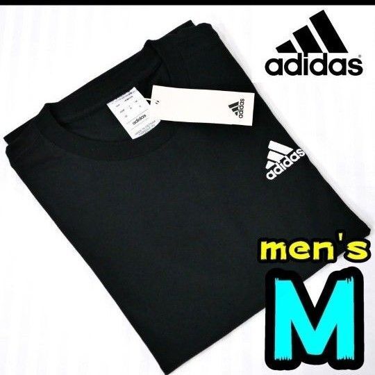 【新品】アディダス Tシャツ M メンズ 黒 ⑨