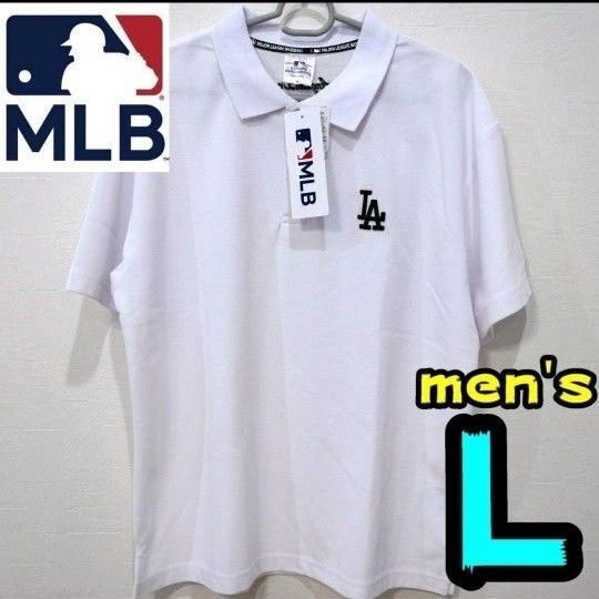 【新品】ドジャース ポロシャツ L メンズ MLB公式 LA 白 大谷翔平