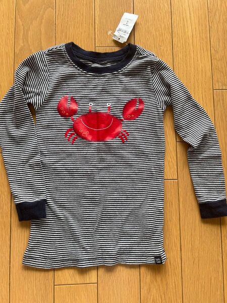 新品 gap 100 長袖Tシャツ ロンT カニ かに ボーダー