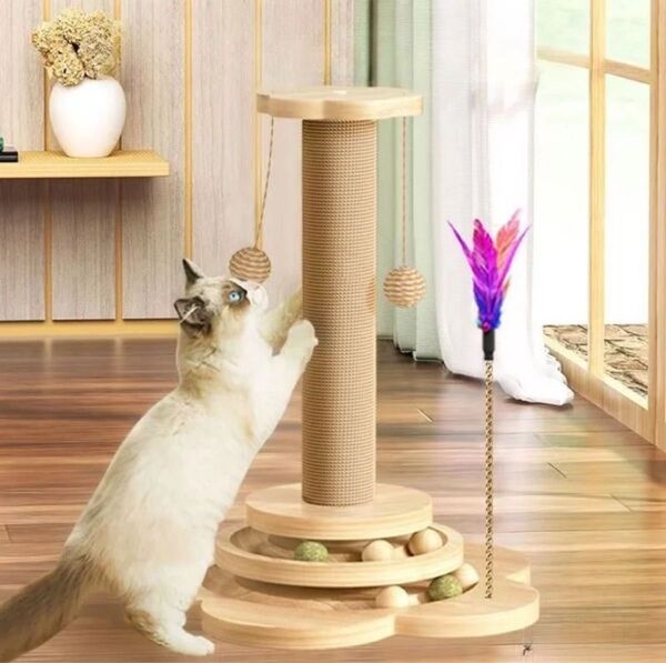キャットタワー 爪研ぎ 愛猫 ストレス発散 おもちゃ 運動不足解消 縦置き 猫