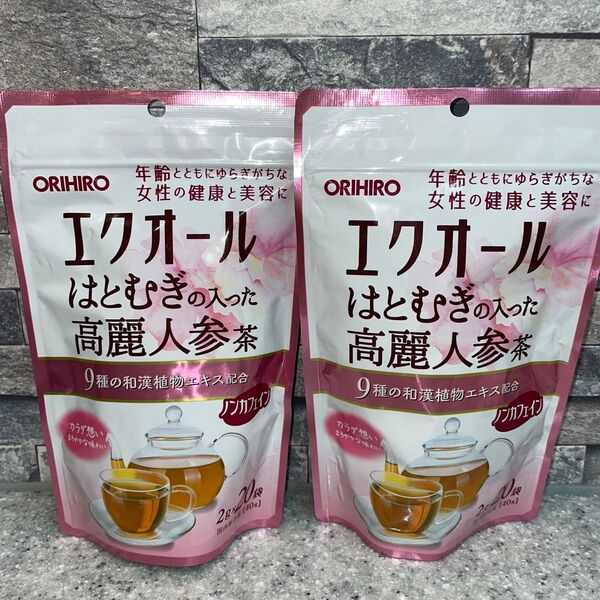 オリヒロ エクオール茶 はとむぎの入った高麗人参茶 2袋セット