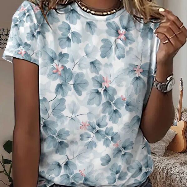 花柄 半袖Tシャツ