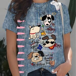 犬柄 半袖Tシャツ